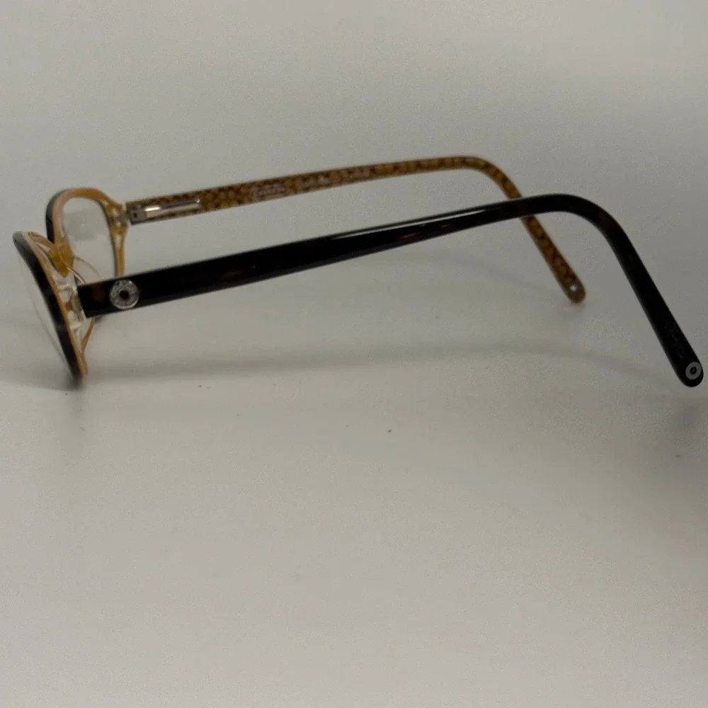 Coach Isabella 512 Tortoise‎ Eyeglass Frames Women 135 Brown Signature Pattern